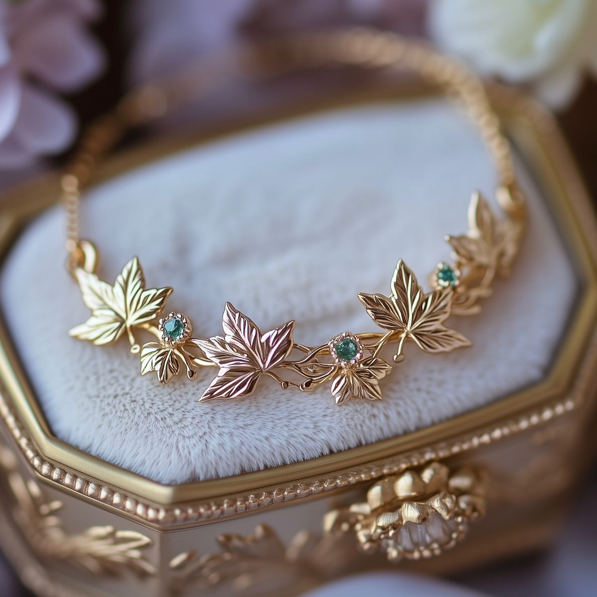 Exotic Golden Fall Leaf Bracelet
