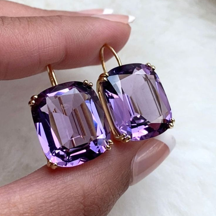 Vintage Zirconia Violet Earrings