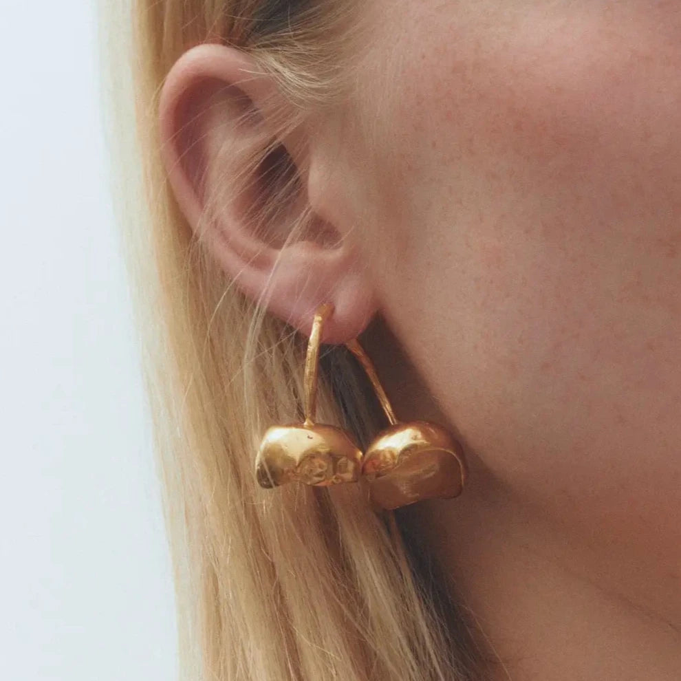 Vintage Golden Cherry Earrings