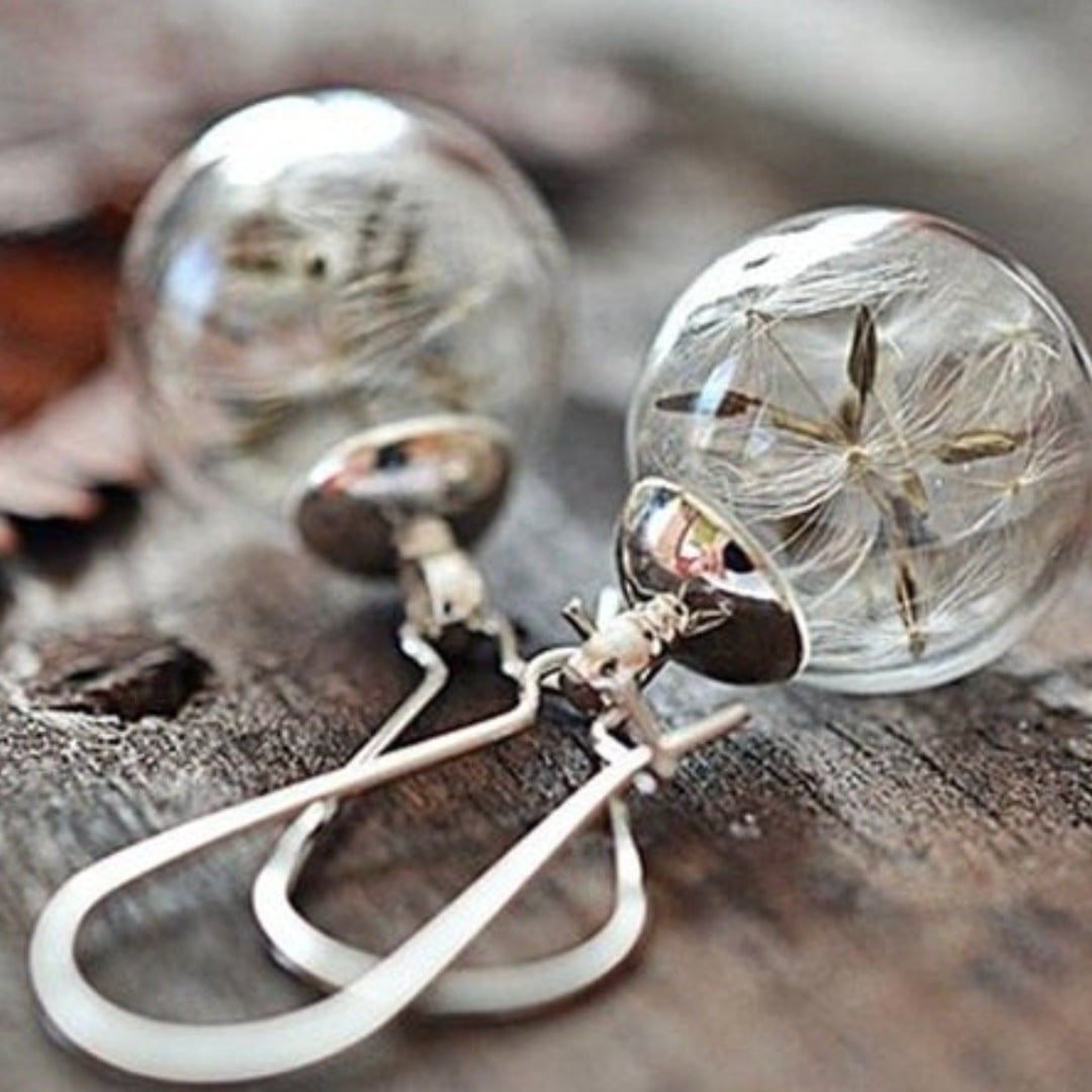 Dandelion Silver Earrings