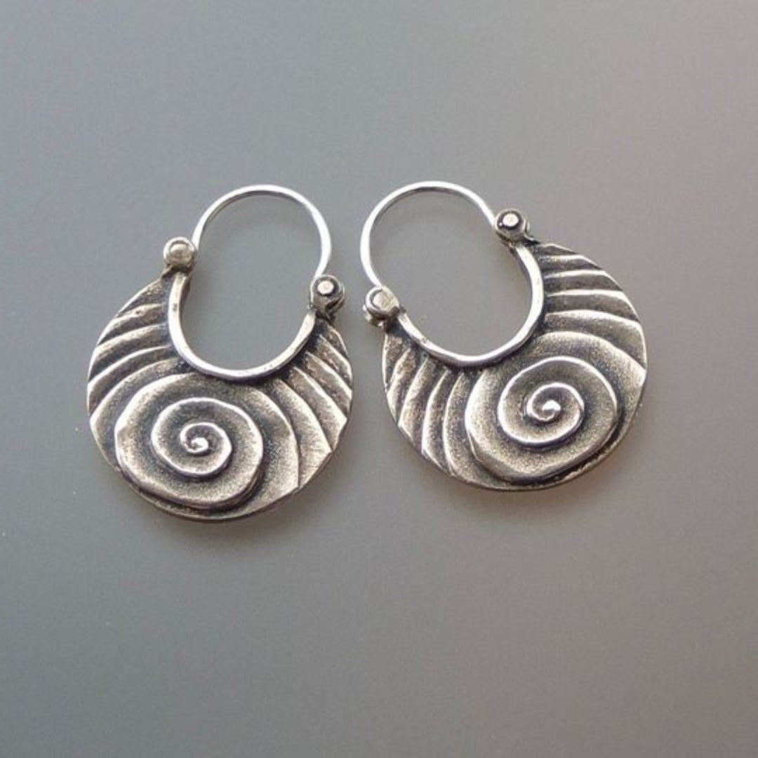 Vintage Silver Spiral Earrings