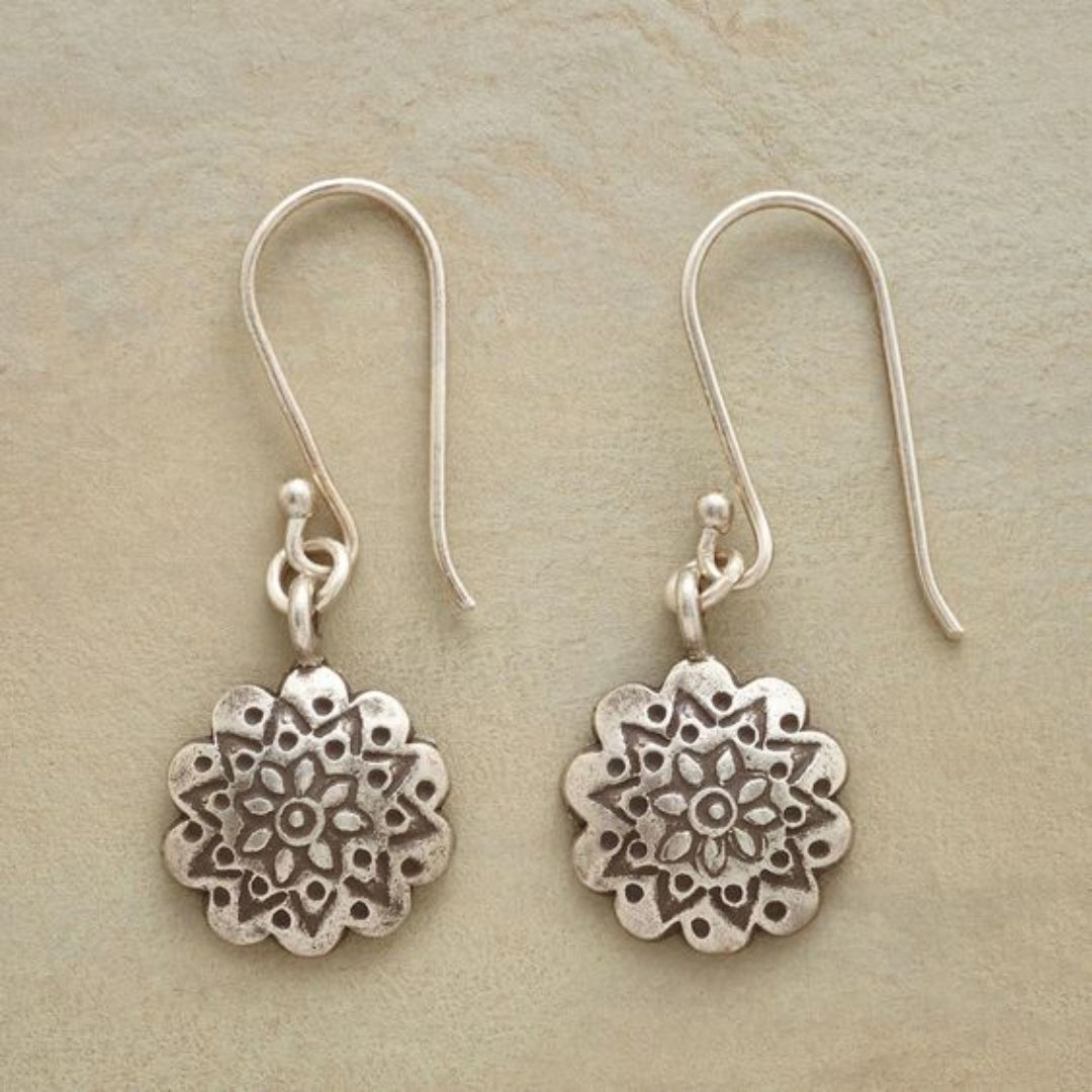 Vintage Silver Mandala Earrings