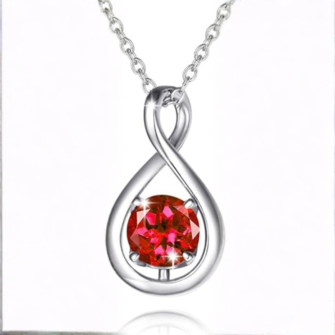 Ruby Infinity Pendant Necklace