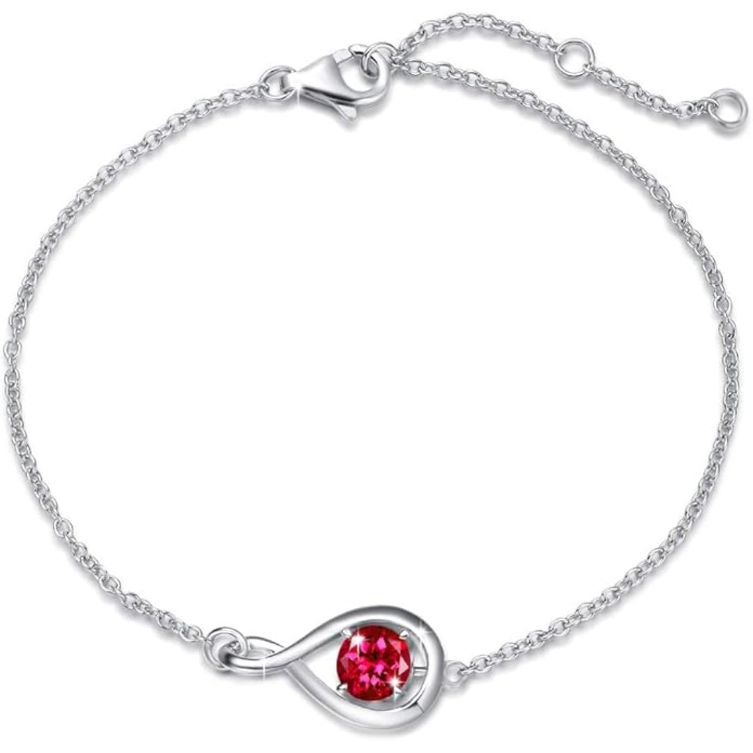 Ruby Infinity Bracelet | White Gold