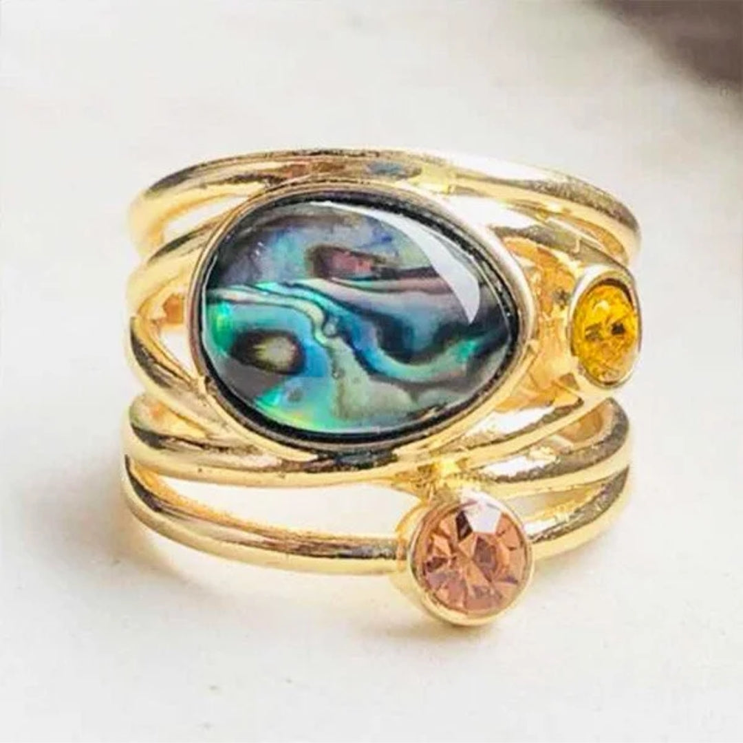 Vintage Chromatic Golden Layered Ring