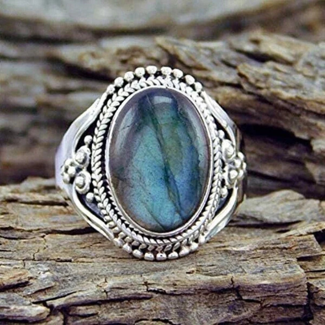 Vintage Blue Ocean Stone Ring