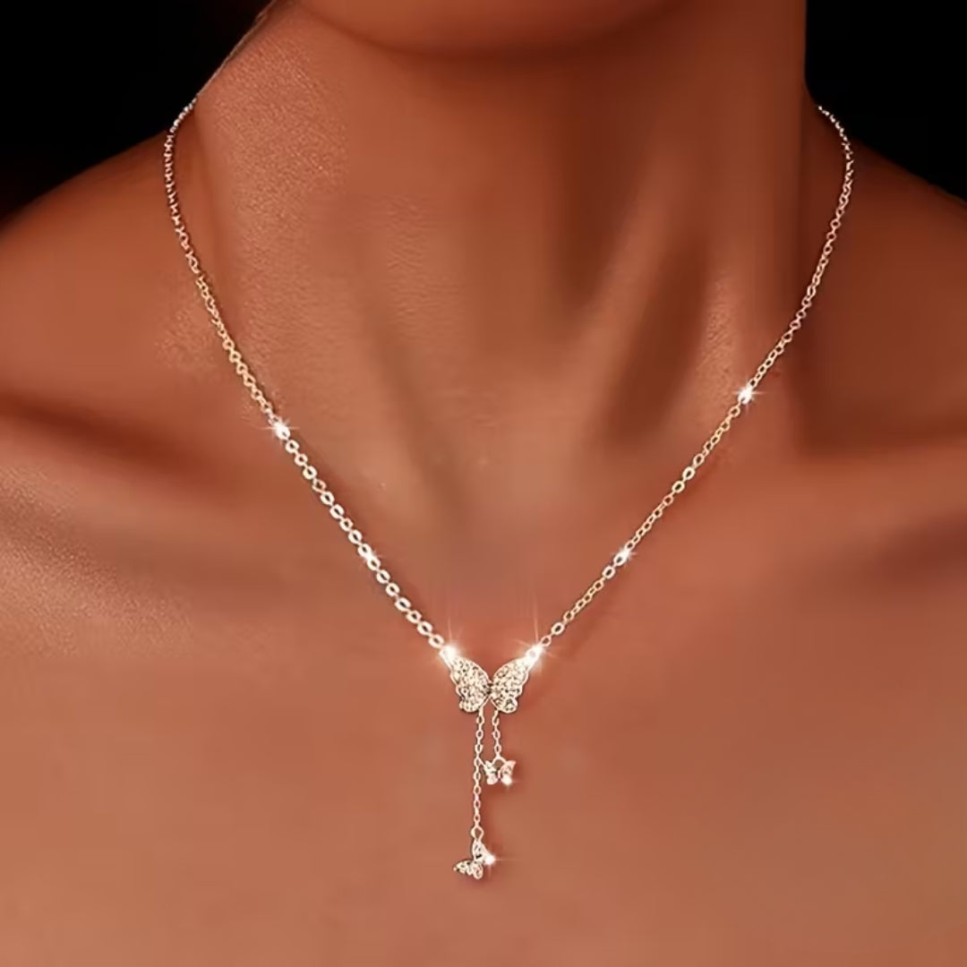 Bright Butterfly Dangling Necklace