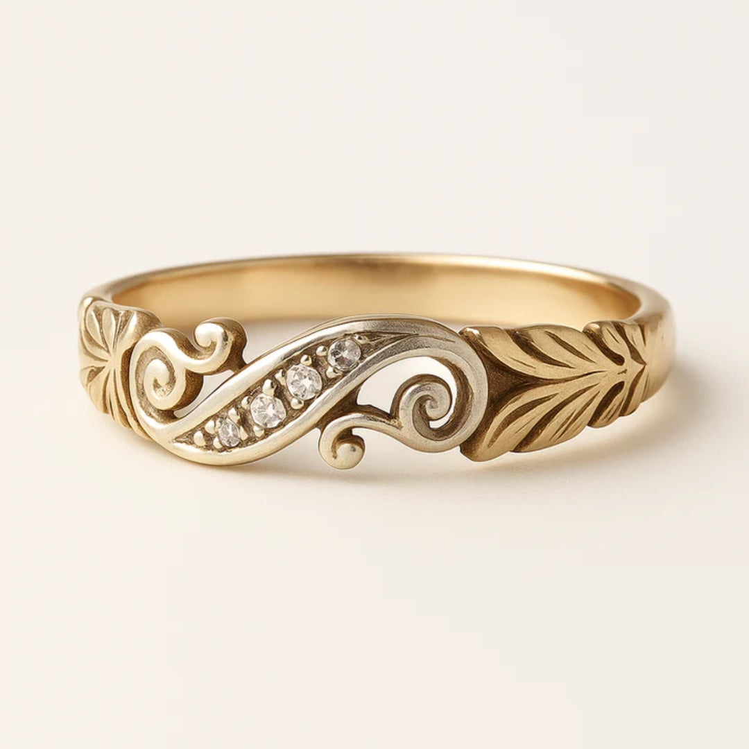 Ivy Golden Zirconia Ring