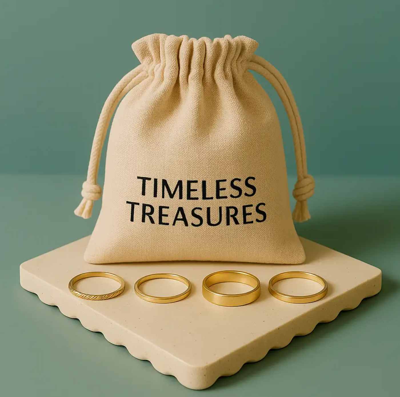 Vintage Inlaid Green Zirconia Gold Ring