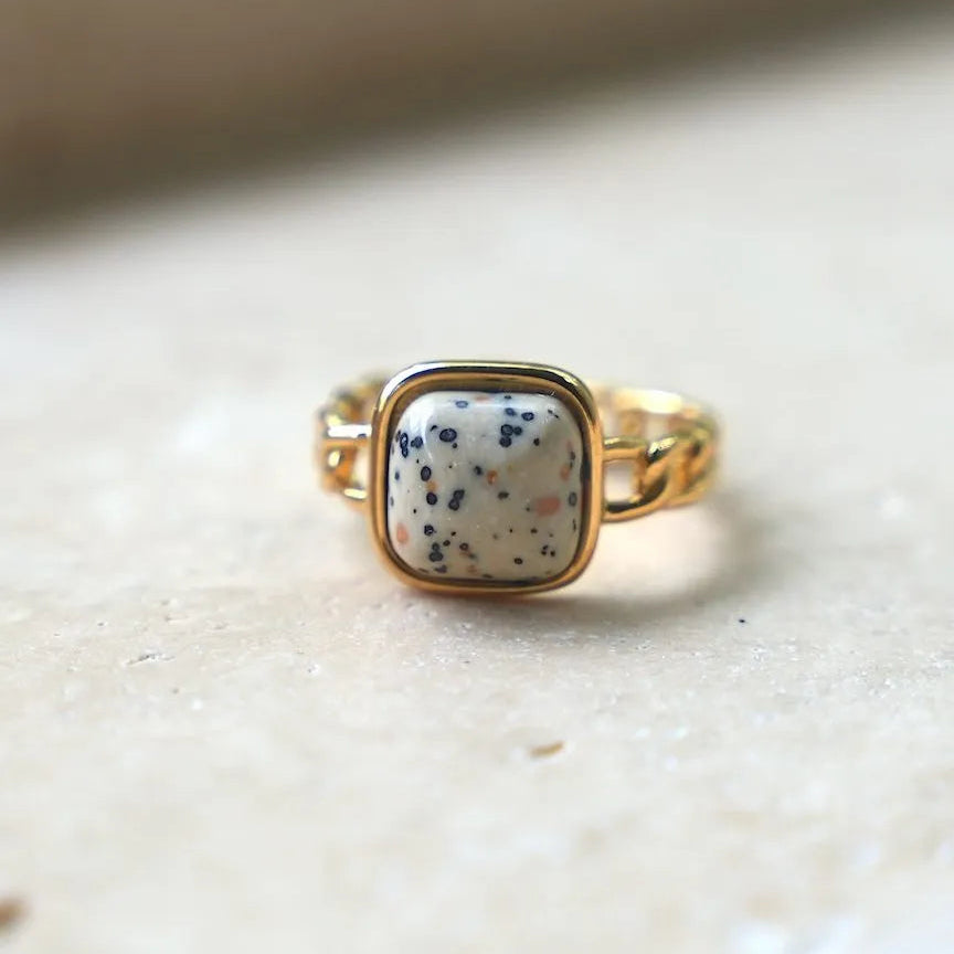 Dalmatian Jasper Ring