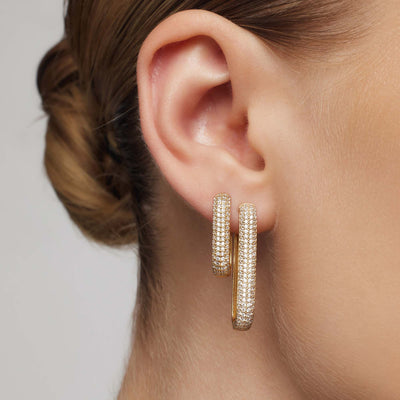 Gold Icon Pavé Hoops
