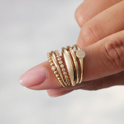 Midi Dome Ring | White Gold