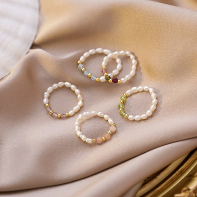 Adjustable Elegant Pearl & Zirconia Ring