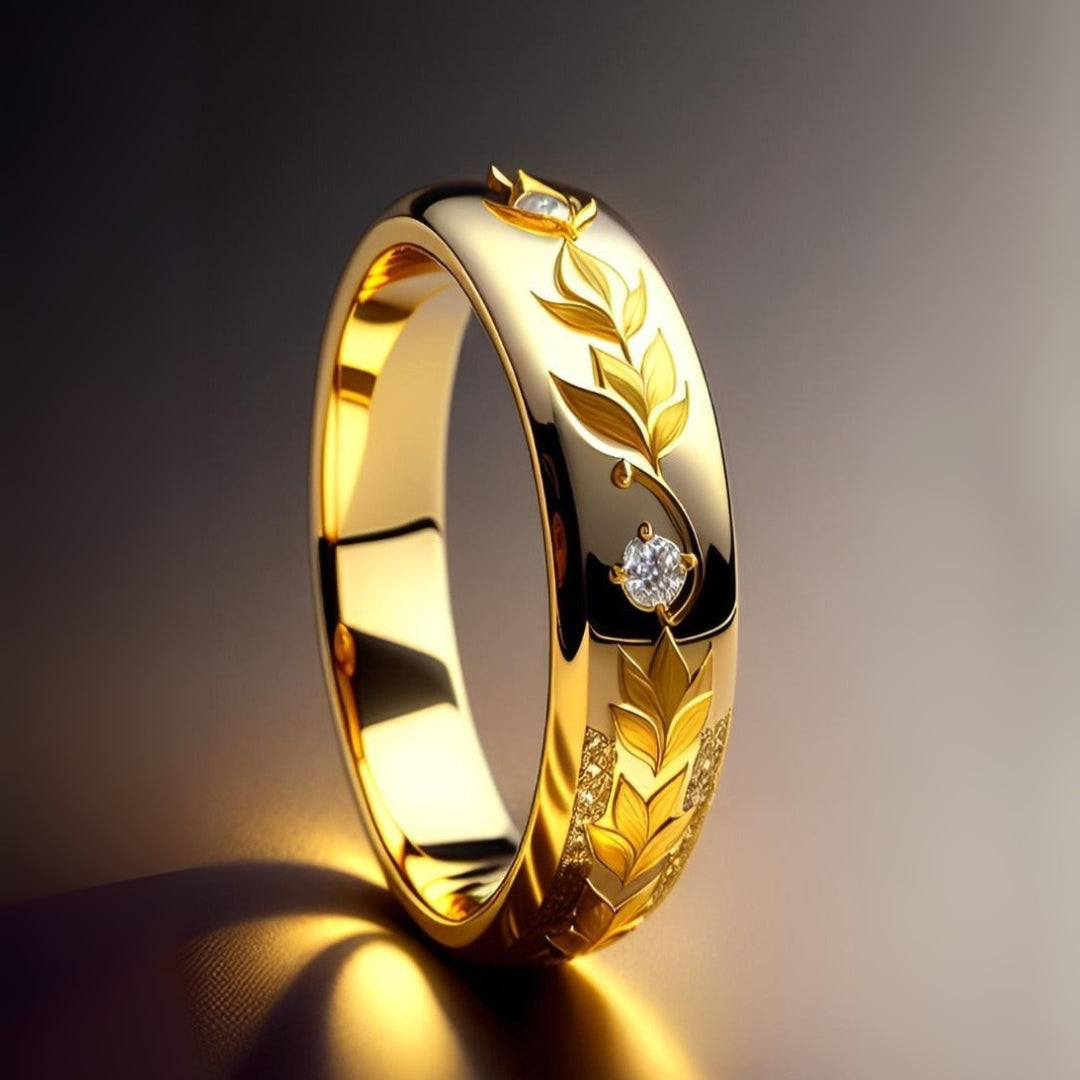 Exotic Golden Tulip Trail Ring
