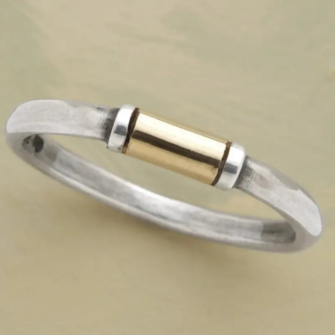 Fine Silvered & Gold Ring