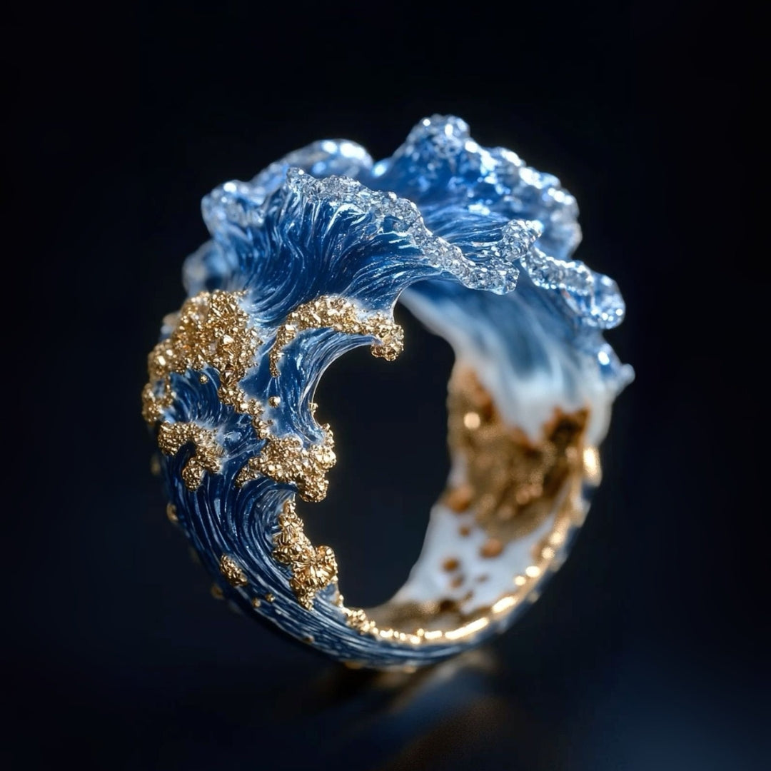 Exotic Sea Wave Ring