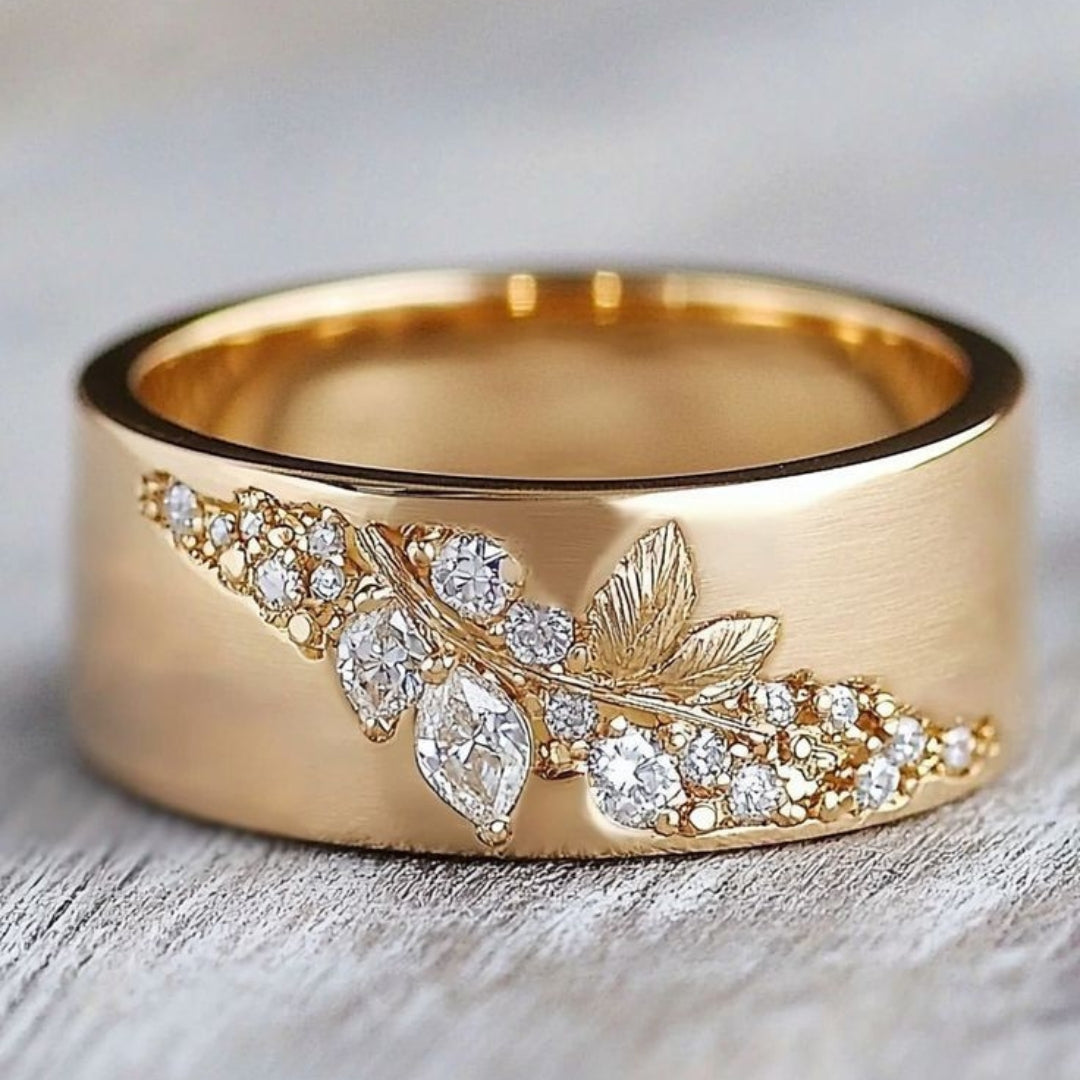Inlaid Zirconia Blossom Trail Ring