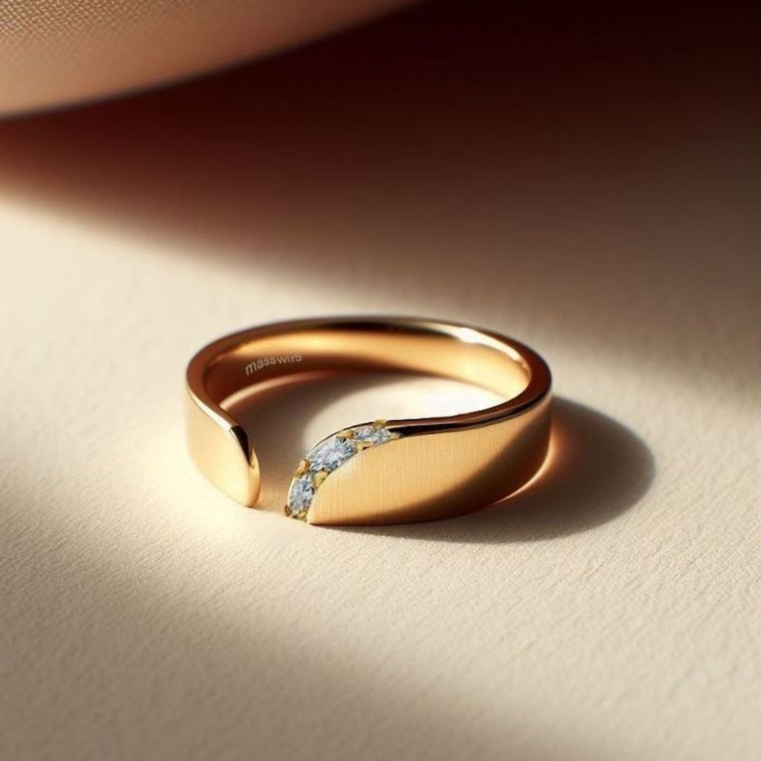 Adjustable Zirconia Fine Gold Ring