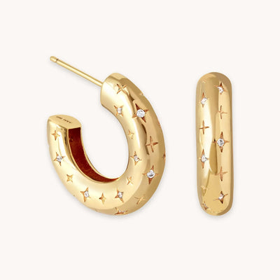 Gold Cosmic Hoop Earrings