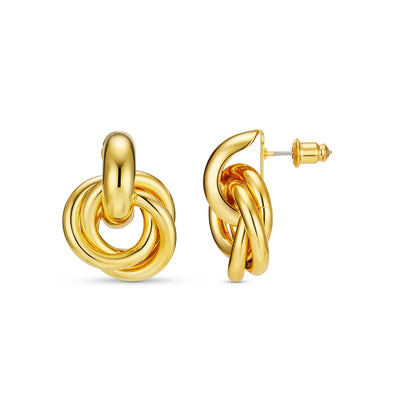 Gold Interlocking Statement Earrings