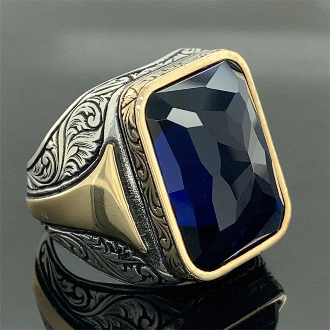 Vintage Blue Signet Ring