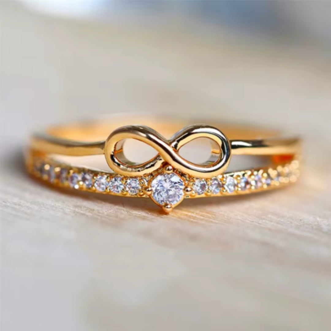 Infinity Zirconia Gold Ring