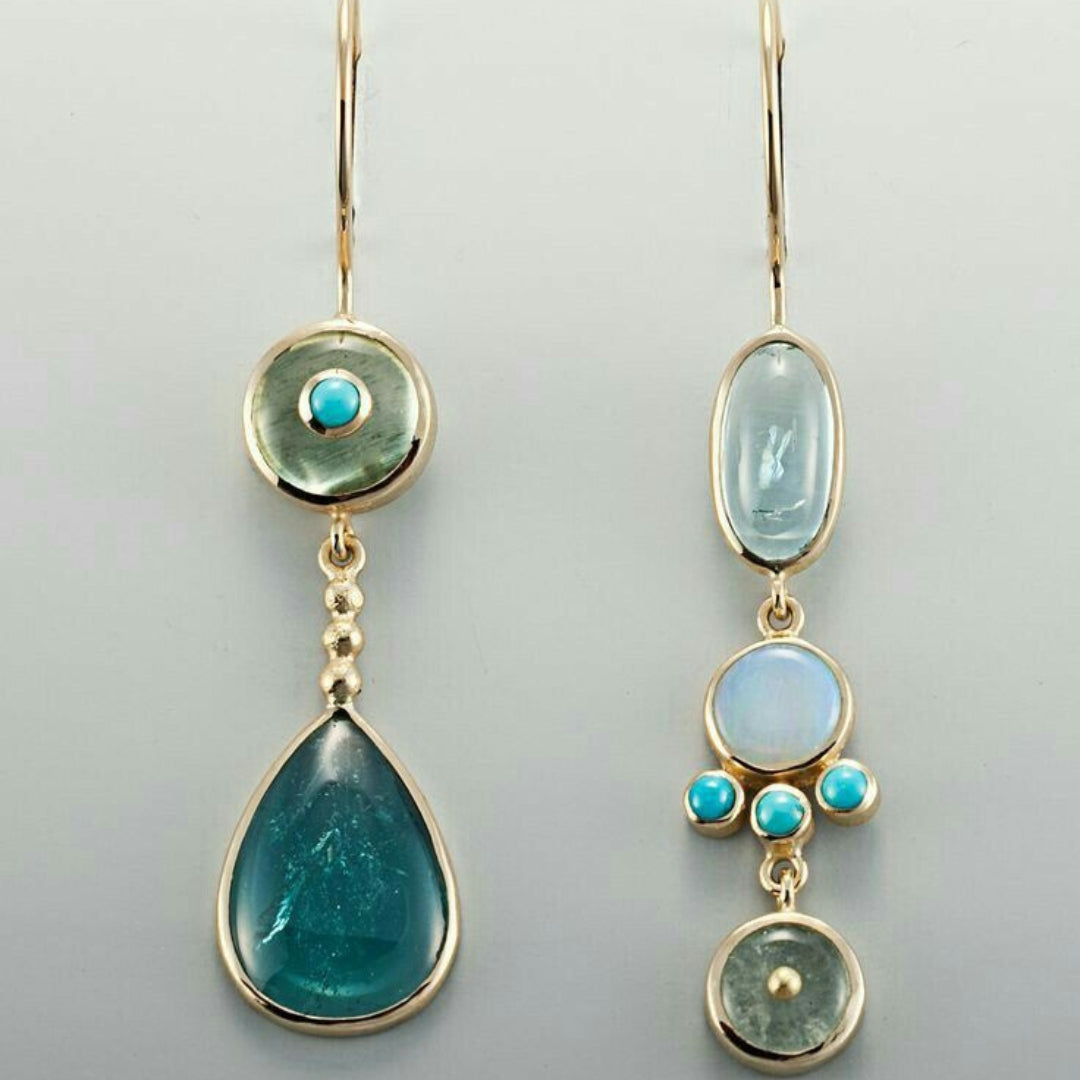 Blue Dangling Glass Earrings
