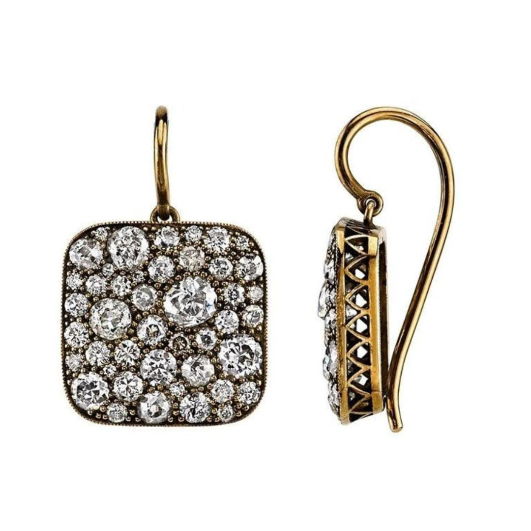 Cubic Inlaid Glass Earrings