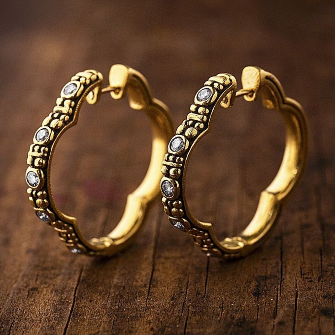 Golden Ancient Hoop Earrings