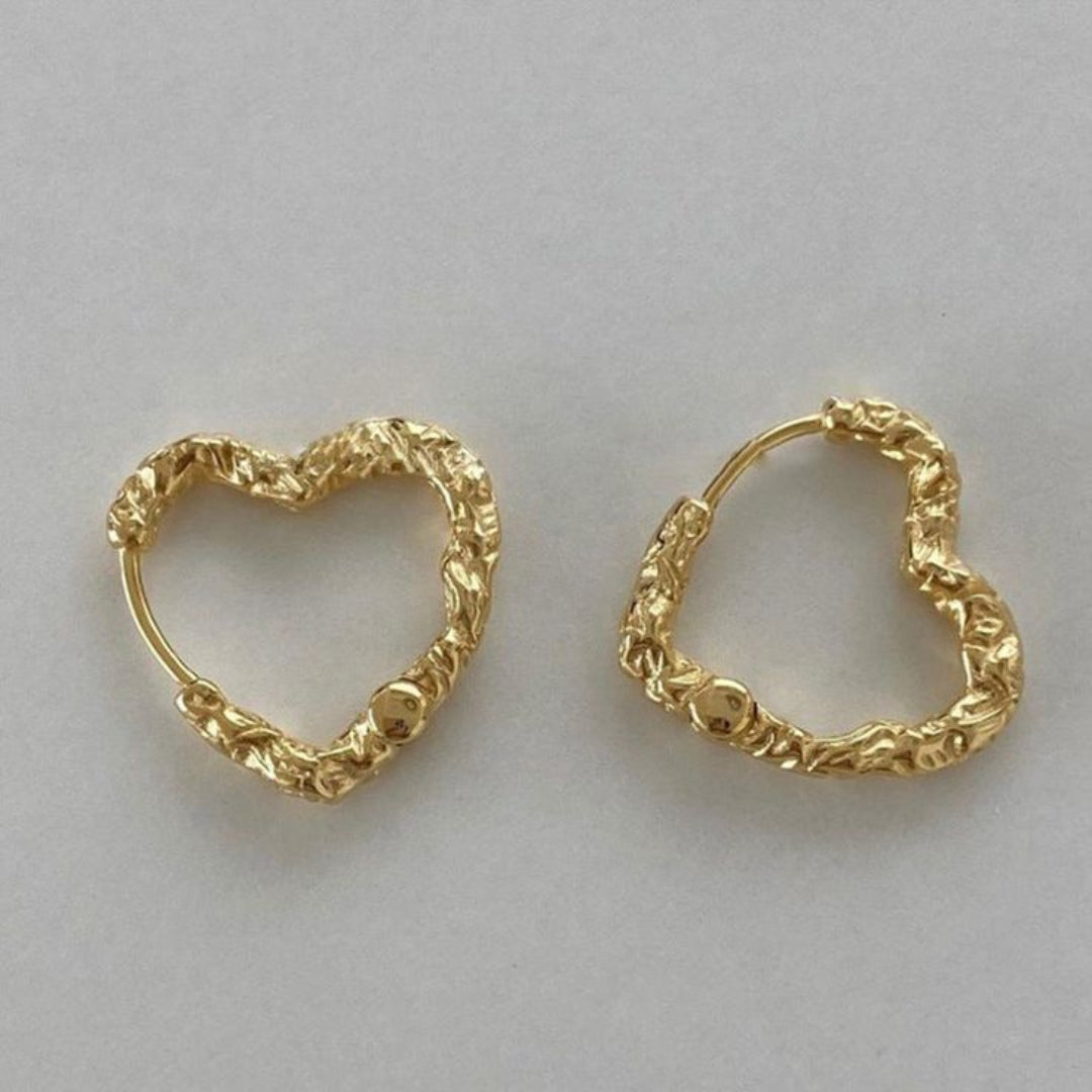 Gold Heart Plated Earrings