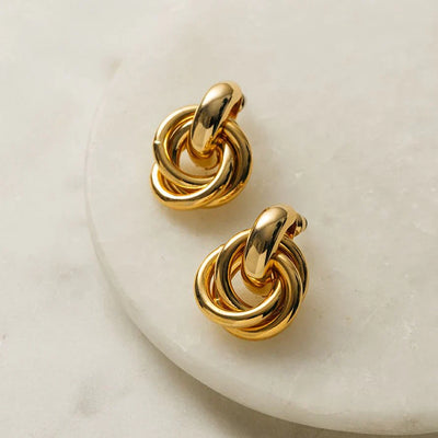Gold Interlocking Statement Earrings