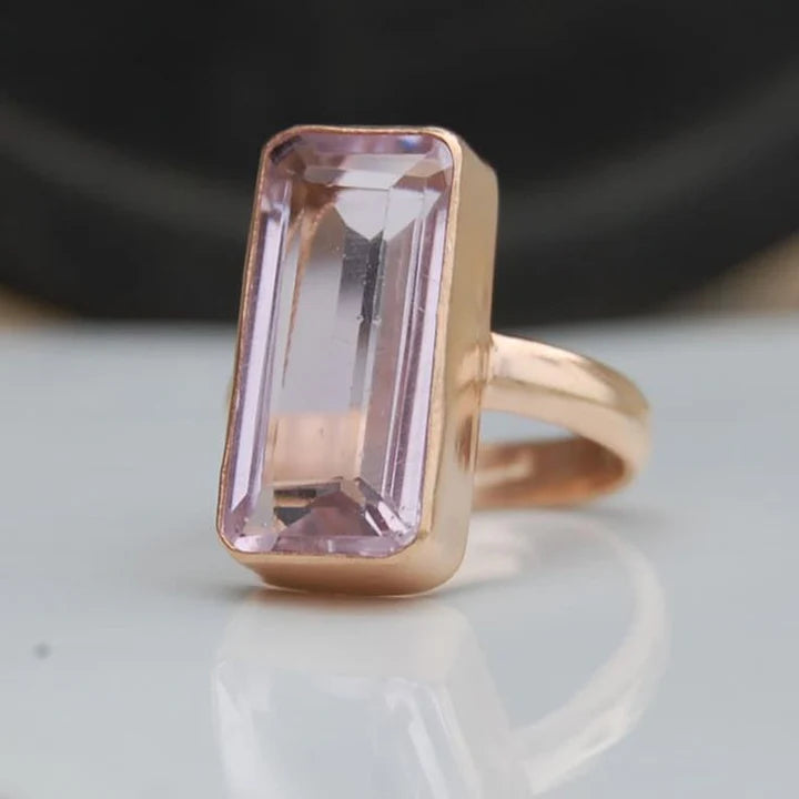 Vintage Violet Pink Crystal Ring