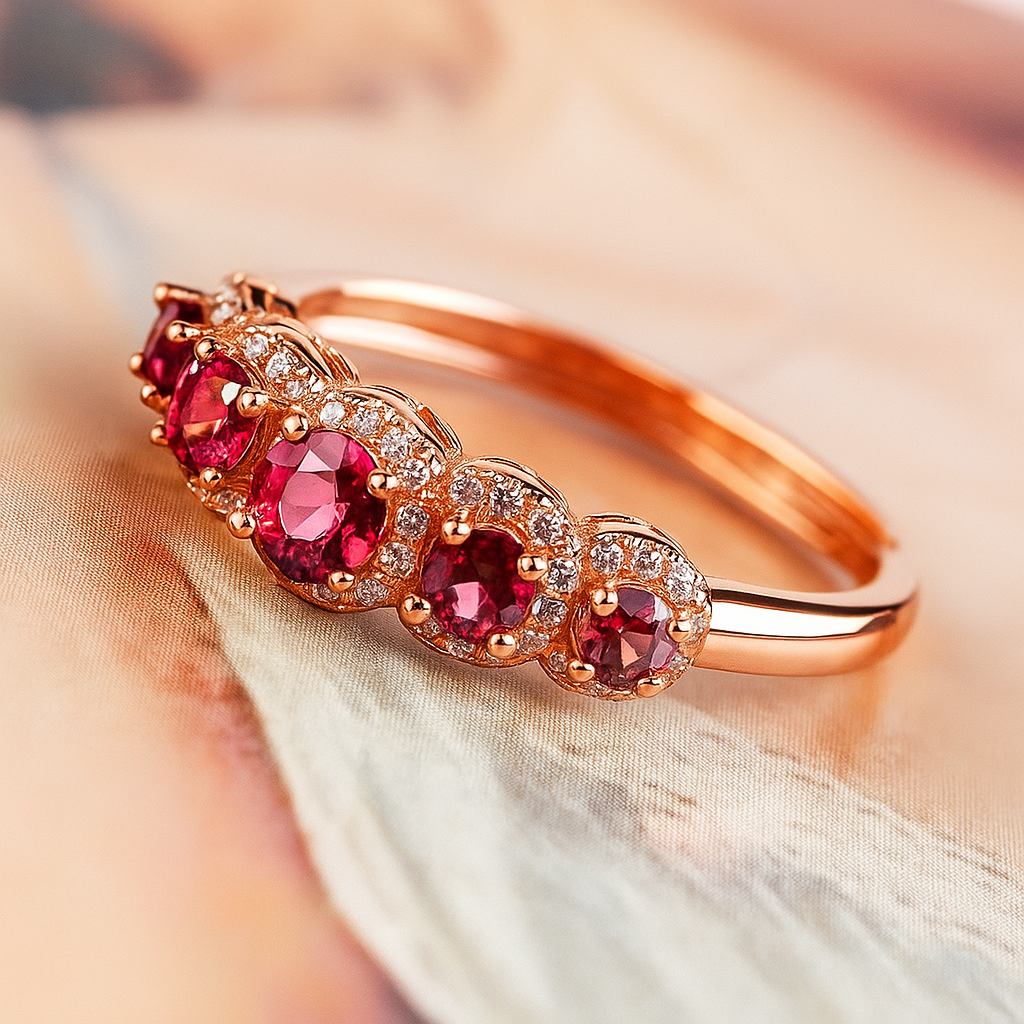 S925 Silver Natural Garnet Ring