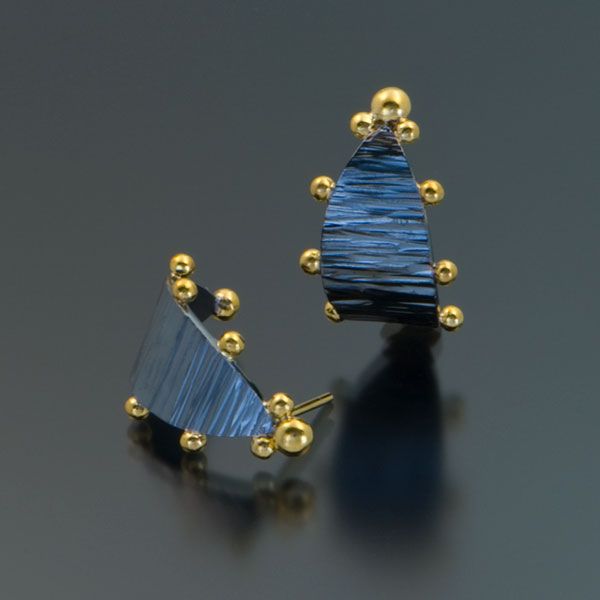 Vintage Blue Golden Earrings