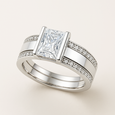 Vintage Inlaid Glass Ring