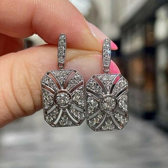 Vintage Bright Square Earrings