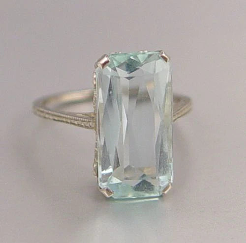 Vintage Light Turquoise Crystal Ring