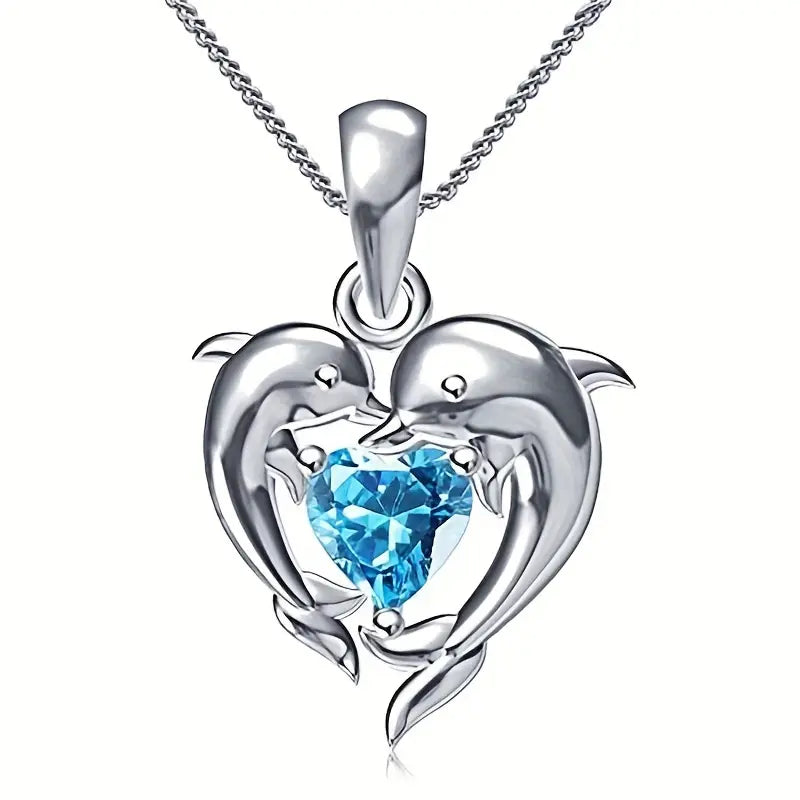 Oceanheart Twins Necklace - White Gold