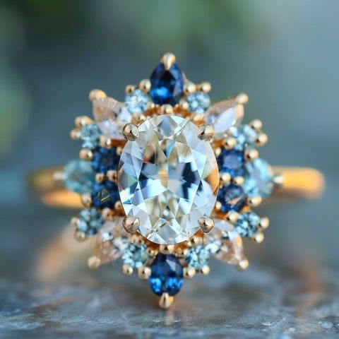 Vintage Fantasy Zirconia Gold Ring