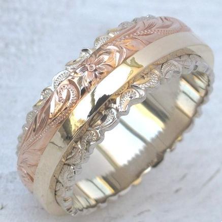 Vintage Rose Floral Golden Ring