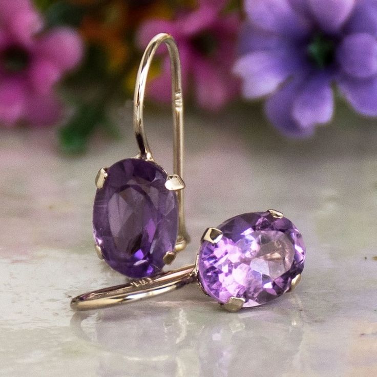 Vintage Zirconia Purple Earrings