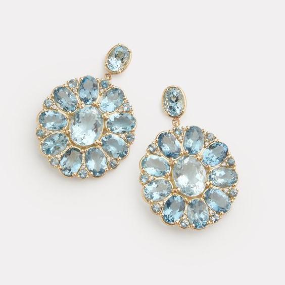 Vintage Aquamarine Oval Earrings