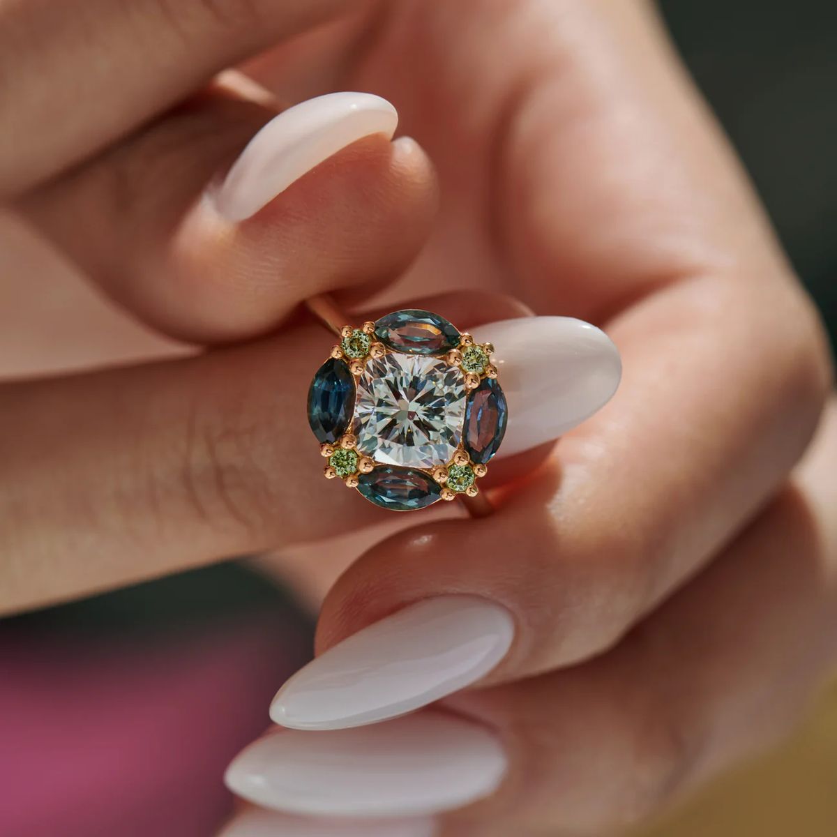 Blue Elegant Glass Ring
