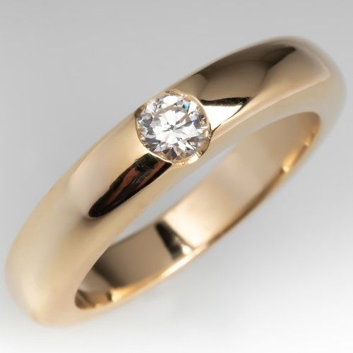 Vintage Inlaid Small Zirconia Gold Ring