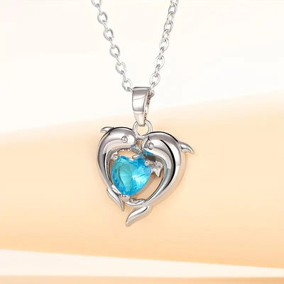 Oceanheart Twins Necklace - White Gold