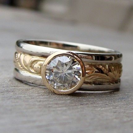 Vintage Zirconia Gold & Silver Ring