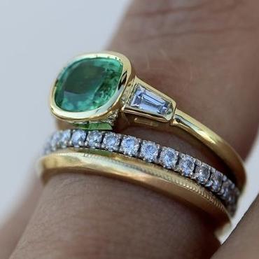 Vintage Green Ring Set