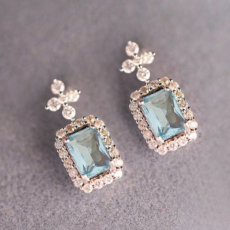 Vintage Light Blue Bright Earrings