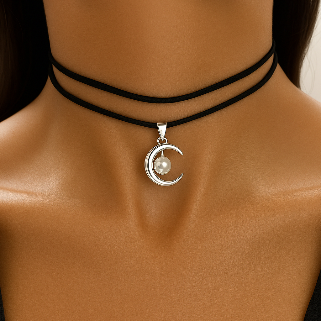 Moon & Pearl Necklace