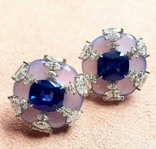 Vintage Blue Crystal Jelly Earrings